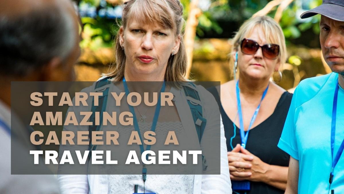 A travel agent giving advices to travelers