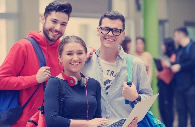 Three young students