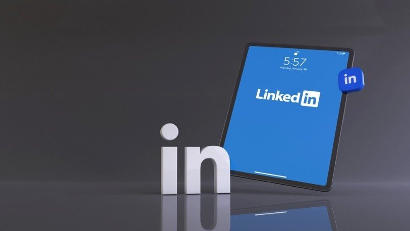 LinkedIn logo on tablet 