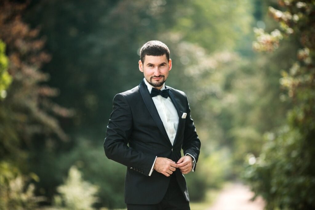 A smart man in formal black tie dress