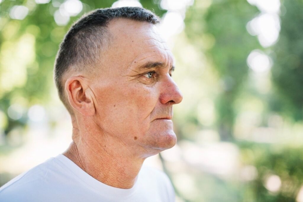 A man in white shirt.