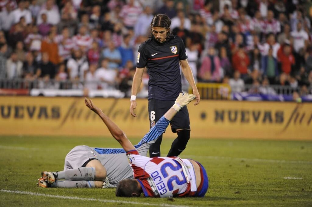 An injured football player 