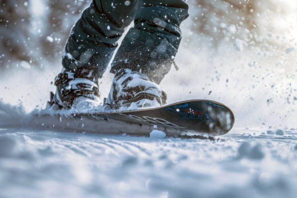 A ski view in snow