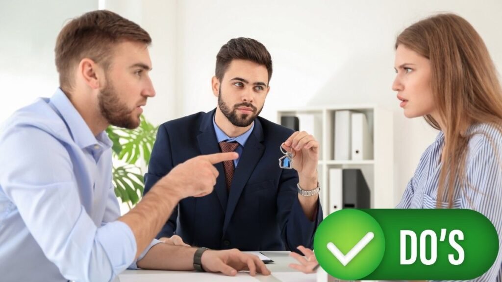 Unhappy Couple Dividing Marital Property in Office