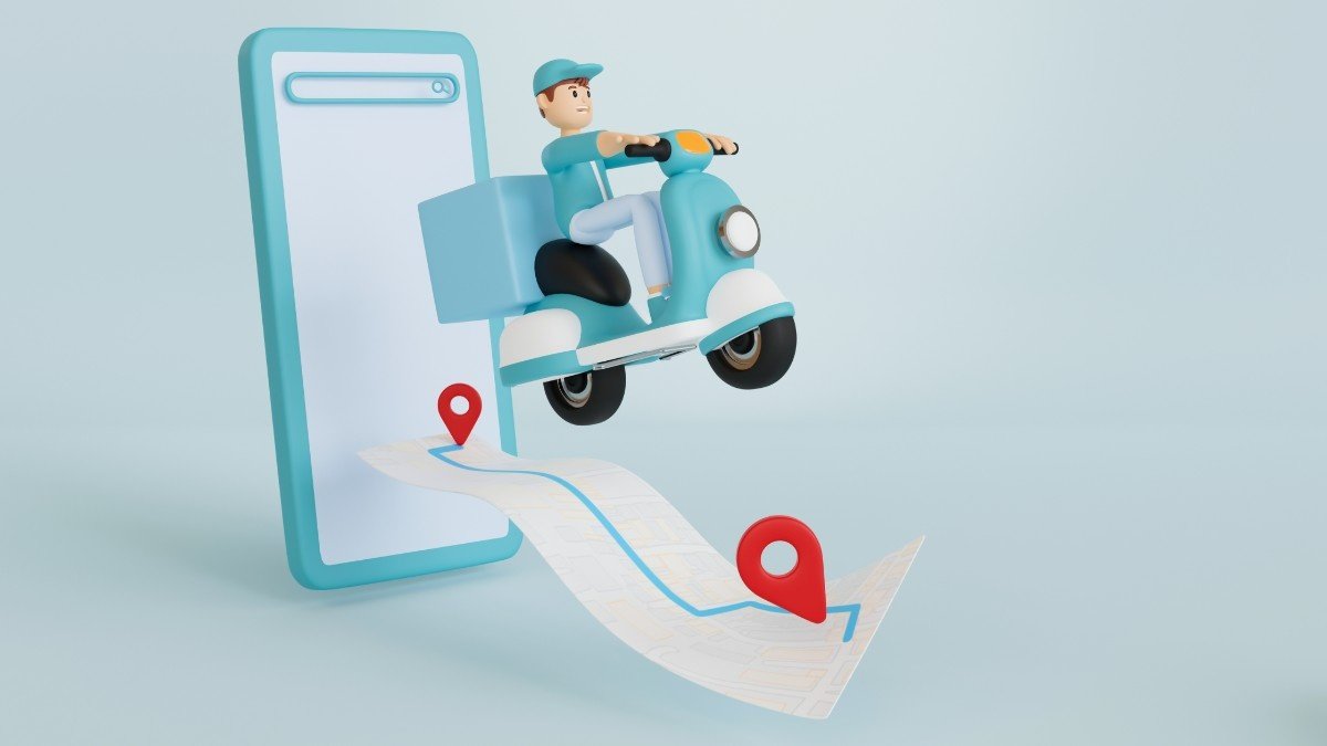 3d illustration. Online delivery service concept