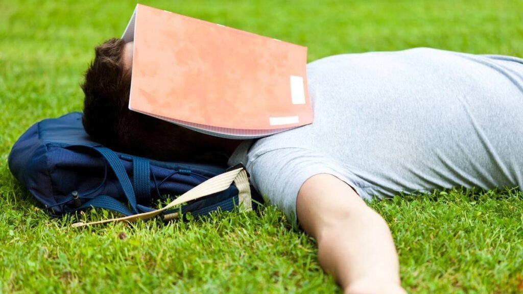 Relaxing Student on Grass