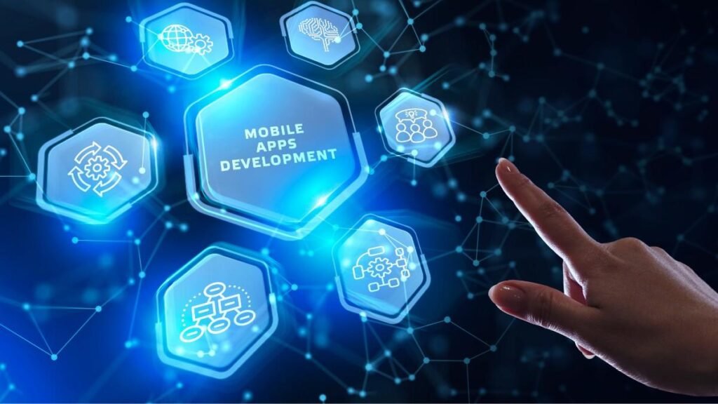 Mobile apps development on the virtual display.